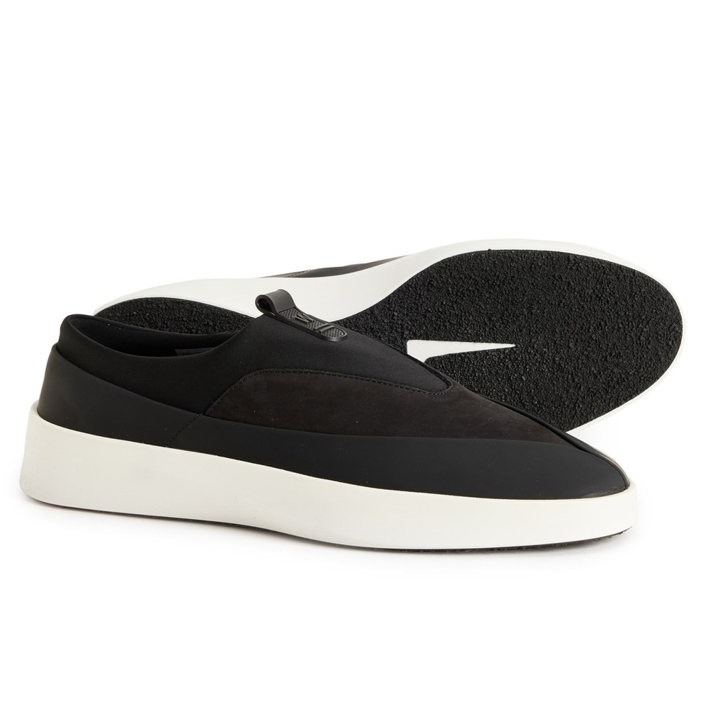 Wolf & Shepherd Shoes Men 12 Black Cruise TRE Slip On Leather Neoprene NEW $195